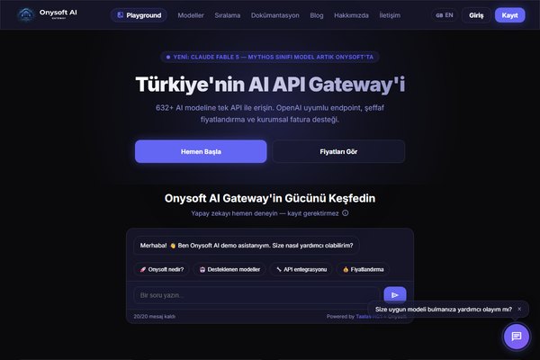 TL Bazlı Yapay Zeka API'si: Onysoft AI Gateway